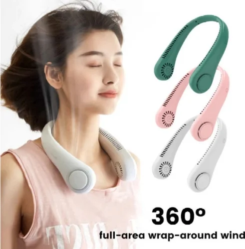 Portable Bladeless Neck Fan – Rechargeable USB Hands-Free Fan | Headphone Design Personal Cooling Fan