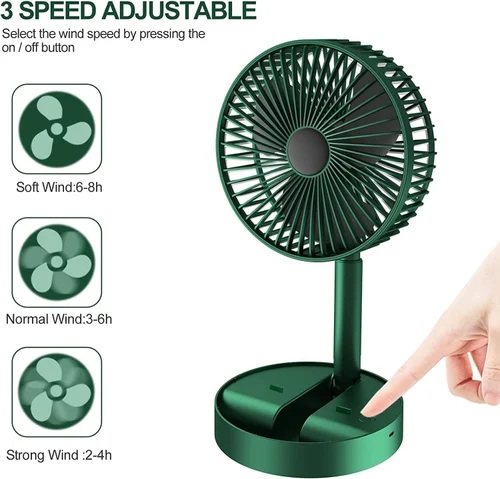 Telescopic Folding Fan Portable USB Rechargeable Collapsible Desk