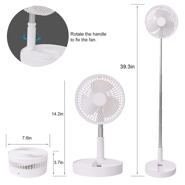 Rechargeable Telescopic Fan | Adjustable Portable Desktop Fan